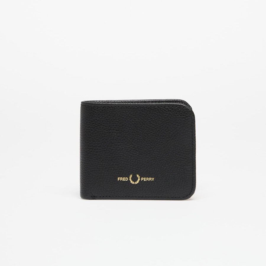Tárca FRED PERRY Tumbled Leather Wallet Black Universal-alacsony-ár