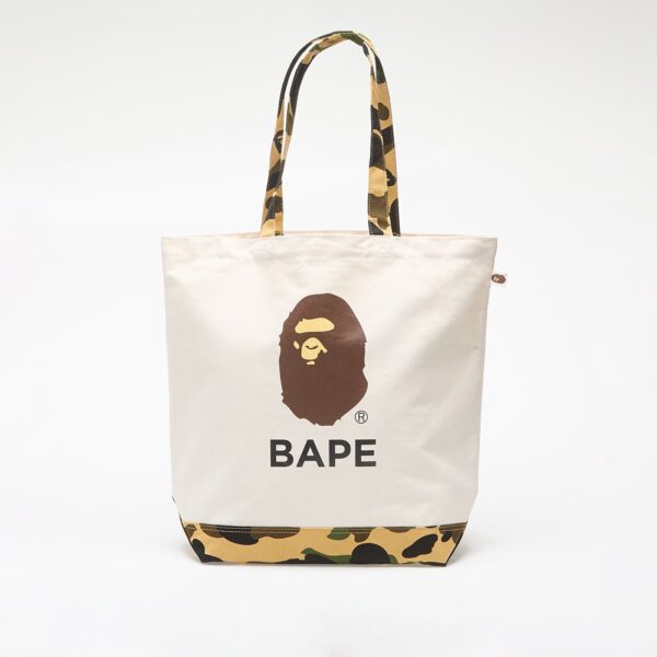 Táska A BATHING APE 1St Camo Ape Head Tote Bag Ivory Universal-alacsony-ár