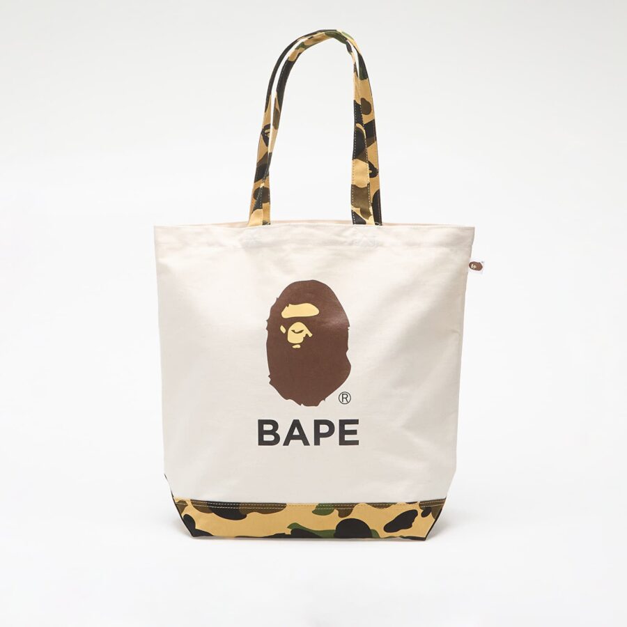 Táska A BATHING APE 1St Camo Ape Head Tote Bag Ivory Universal-alacsony-ár