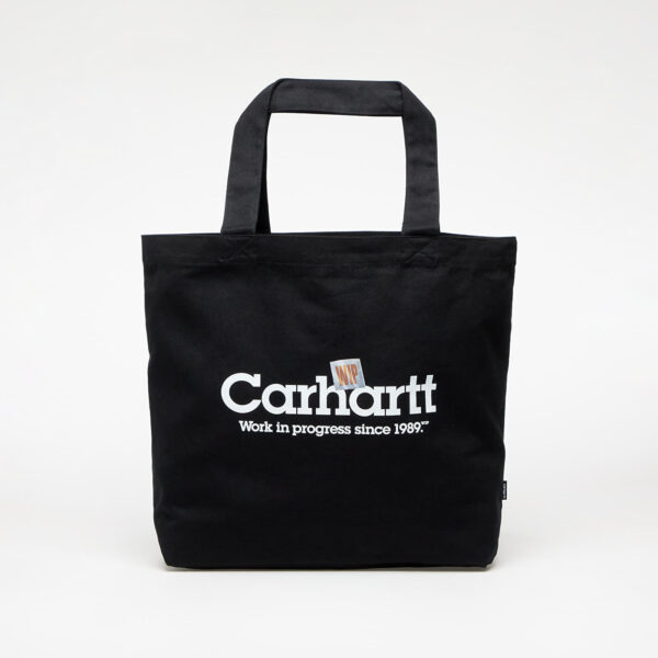 Táska Carhartt WIP Canvas Graphic Tote Large Label Script Print/ Black 32 l-alacsony-ár