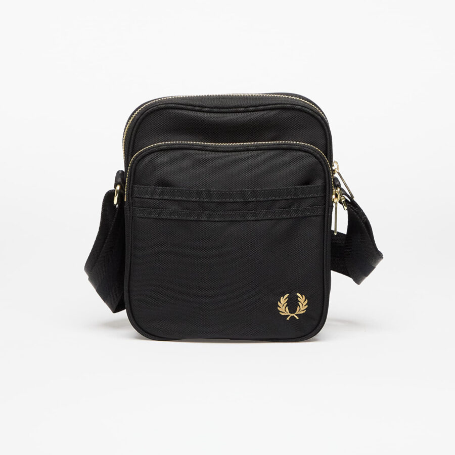 Táska FRED PERRY Textured Nylon Side Bag Black Universal-alacsony-ár