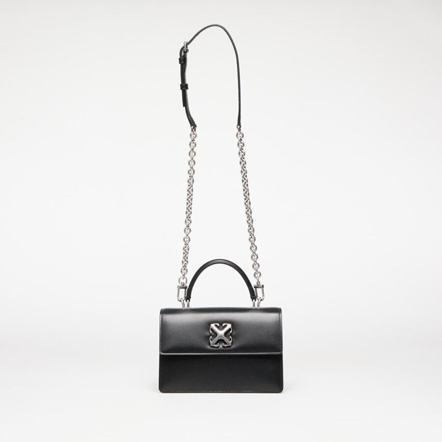 Táska Off-White Jitney 1.4 Top Handle Chain Black/ Silver Universal-alacsony-ár