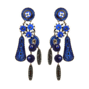 Tatami Woman's Earclips Blossom E-Wo004M Navy Blue