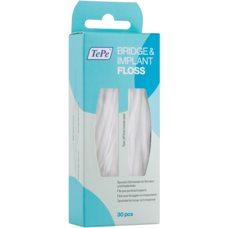 TePe Bridge & Implant Floss speciális fogselyem az implantátumok tisztítására 30 db-Eredeti