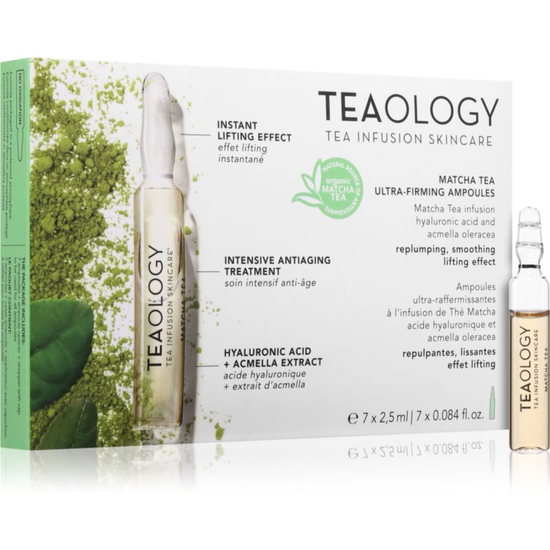 Teaology Matcha Tea Ultra-Firming Ampoules ampulla a bőr hidratálásáért és feszességéért 7x2.5 ml