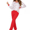 Teddy Pyjamas Ecru-Red