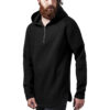 Terry Hoody pleat sleeves black
