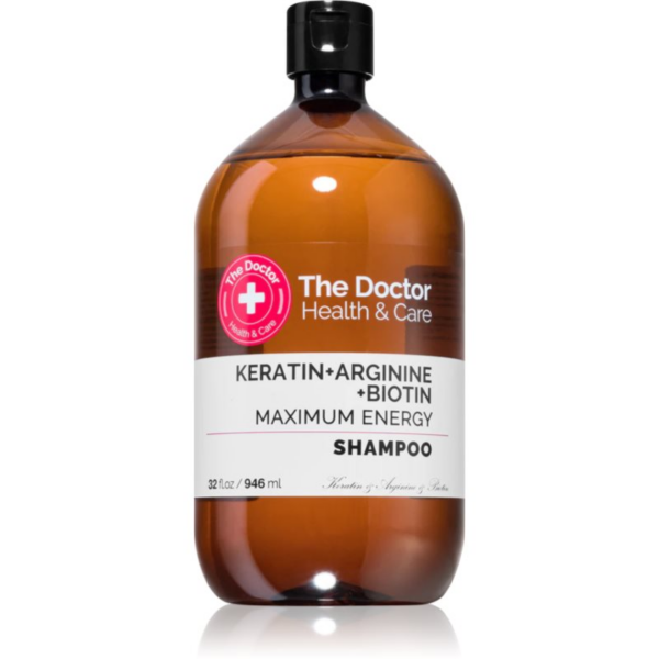 The Doctor Keratin + Arginine + Biotin Maximum Energy keratin sampon az erős és fénylő hajért 946 ml-Ár