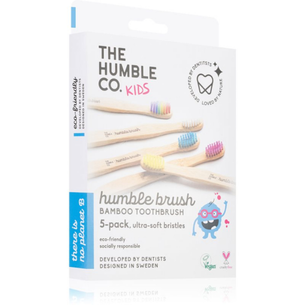 The Humble Co. Brush Kids bambuszos fogkefe ultra gyenge gyermekeknek 5 db-Ár