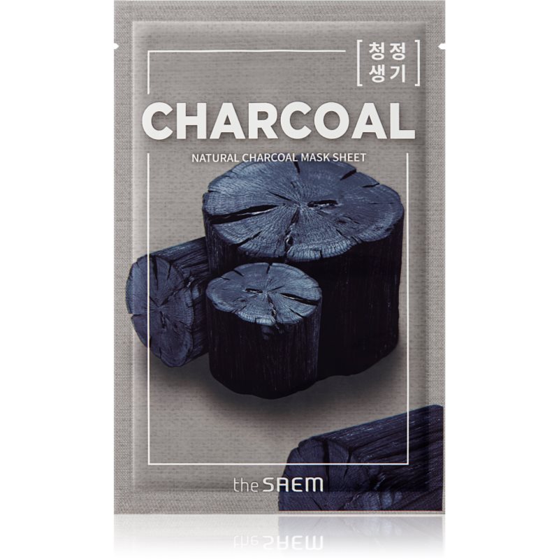 The Saem Natural Mask Sheet Charcoal szövet arcmaszk tisztító hatással 21 ml-Ár