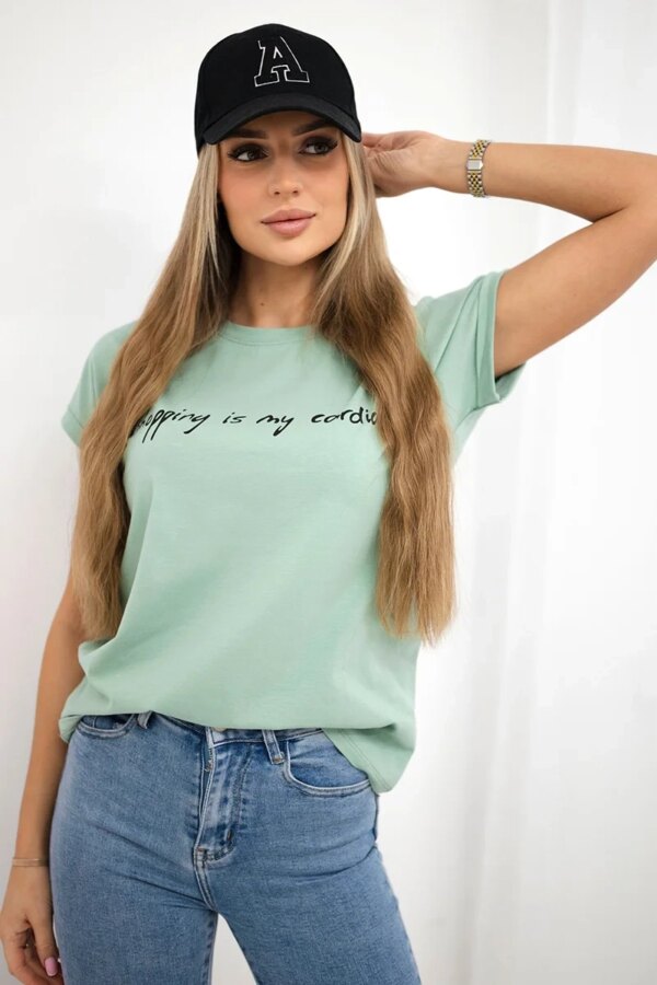 The Shopping blouse is my cardio dark mint