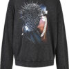 Thorned Mask Oversize Hoody Black with Acid Wash