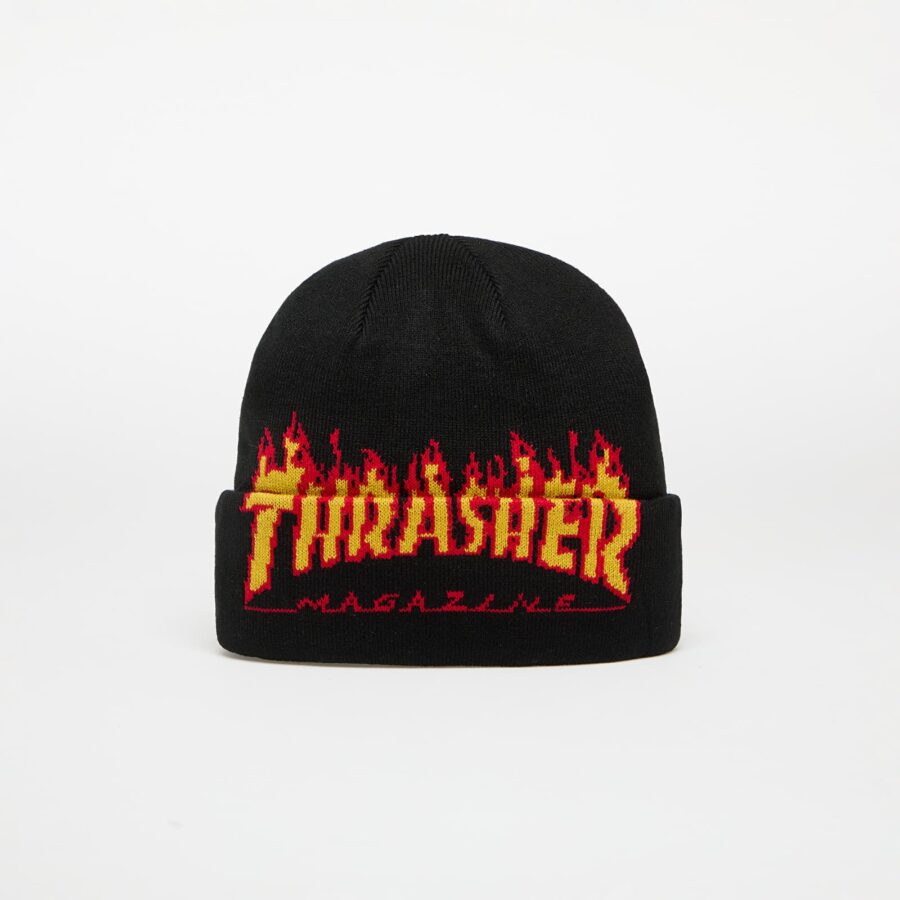 Thrasher Flame Fold Beanie Black Universal-alacsony-ár