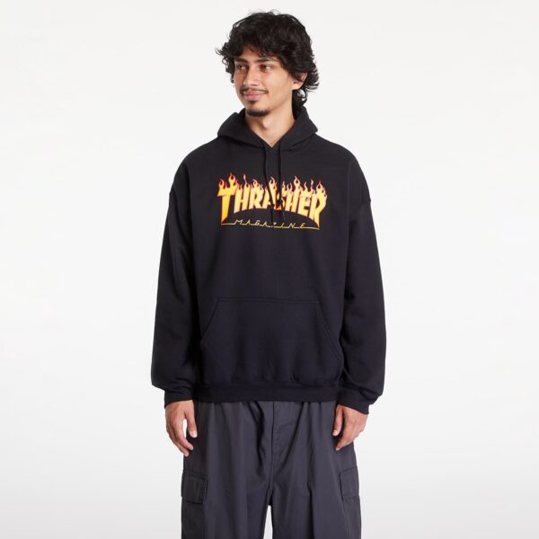 Thrasher Flame Logo Hood Black S-alacsony-ár