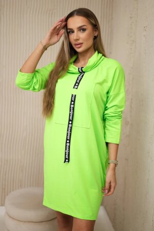 Tie dress green neon