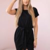 Tied dress with a clutch bottom black