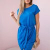 Tied dress with a clutch bottom - purple blue