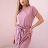 Tied dress with a clutch dark pink color