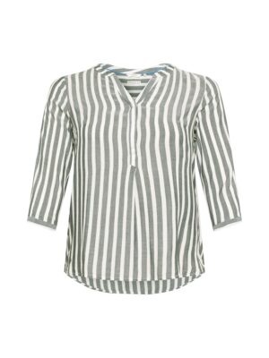 Tom Tailor Women + Blúz  füstkék / fehér-hu