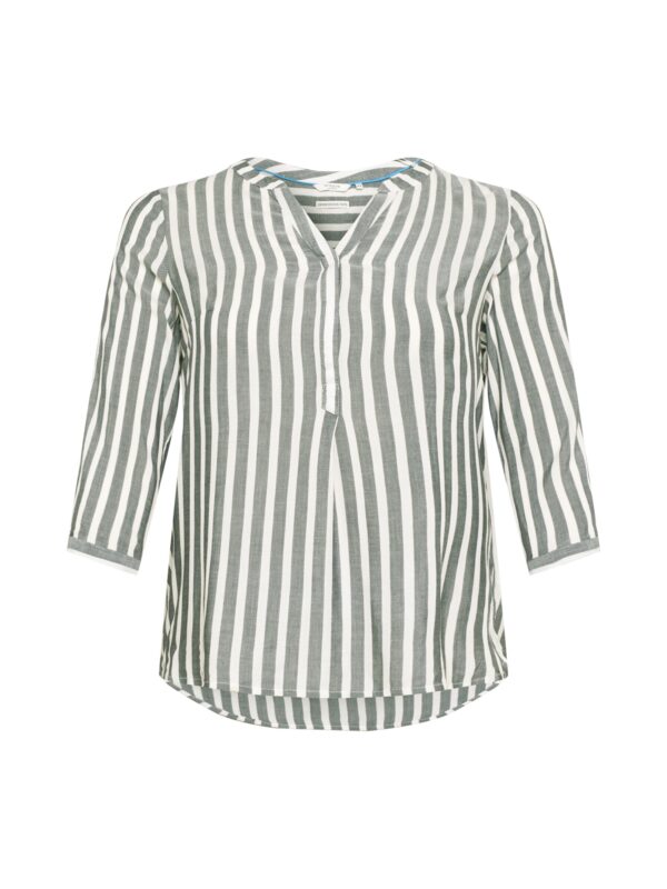 Tom Tailor Women + Blúz  füstkék / fehér-hu