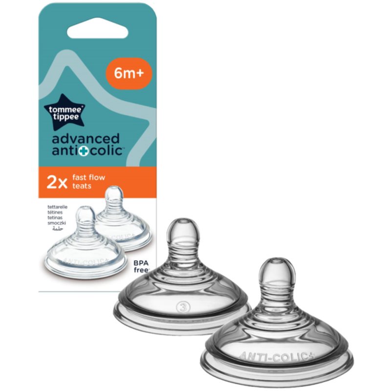 Tommee Tippee Closer To Nature Advanced Anti-colic Teat etetőcumi Fast Flow 6m+ 2 db-Ár