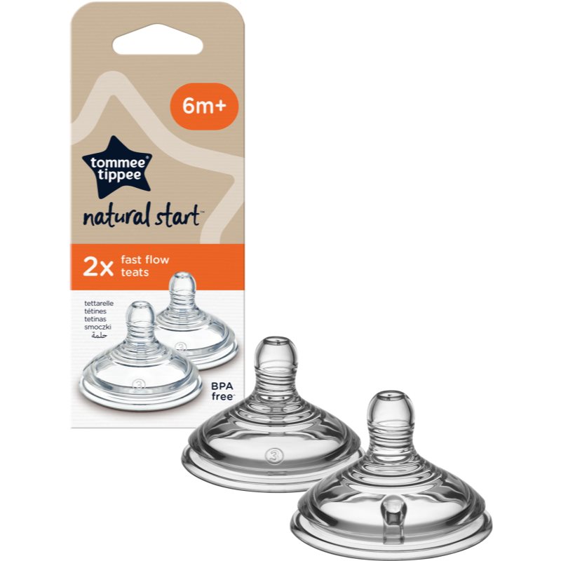 Tommee Tippee Natural Start Anti-Colic Teat etetőcumi Fast Flow 6 m+ 2 db-Ár