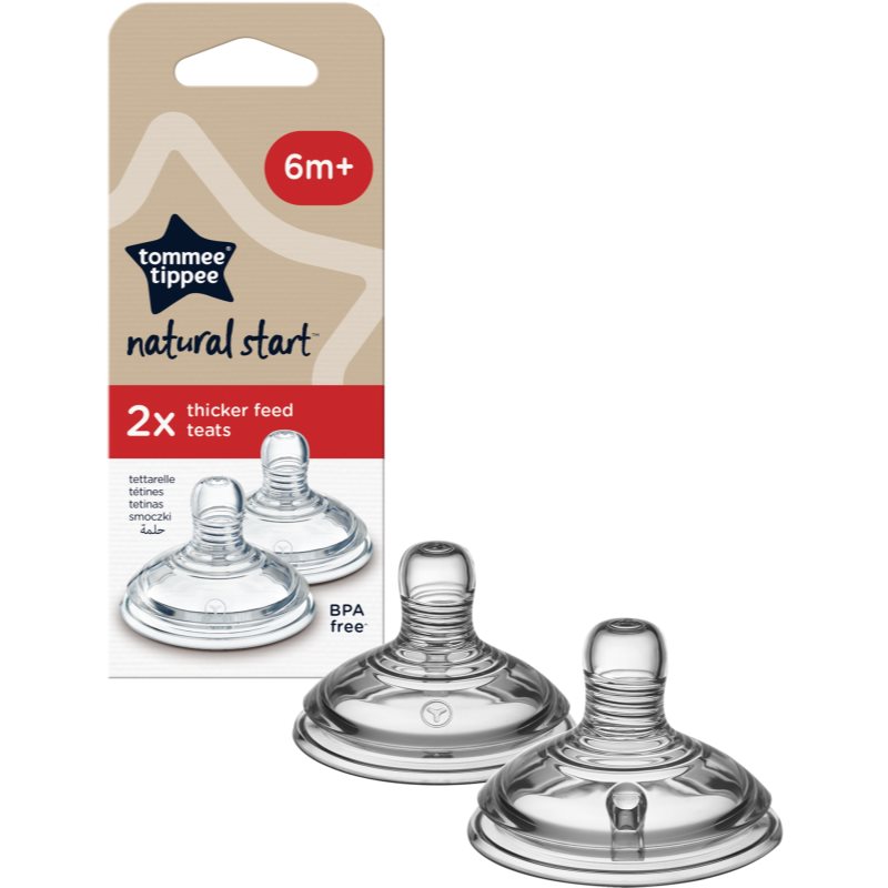 Tommee Tippee Natural Start Anti-Colic Teat etetőcumi Thick Feed 6m+ 2 db-Ár