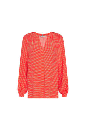 Tommy Hilfiger Blouse - ALYA V-NECK LS BLOUSE orange