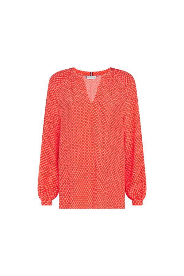 Tommy Hilfiger Blouse - ALYA V-NECK LS BLOUSE orange