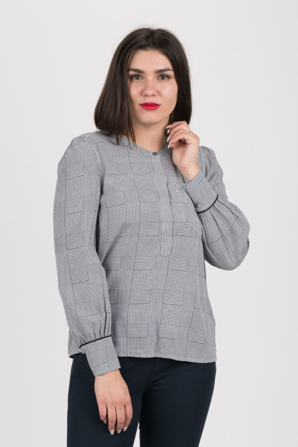 Tommy Hilfiger Blouse - TH ESSENTIAL P-OVER BLOUSE LS black and white