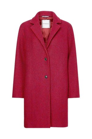 Tommy Hilfiger Coat - HERRINGBONE SB COAT red
