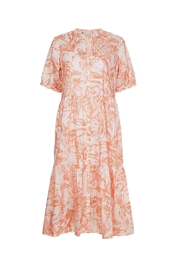 Tommy Hilfiger Dress - CO VOILE MIDI FLARE DRESS SS patterned