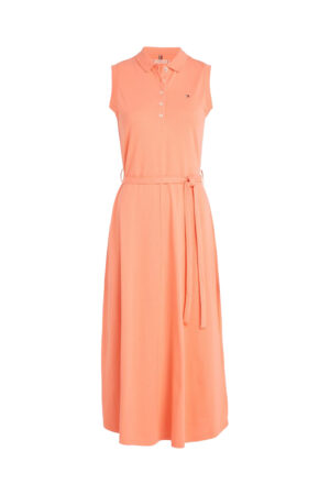 Tommy Hilfiger Dress - FIT & FLARE MIDI POLO DRESS NS orange