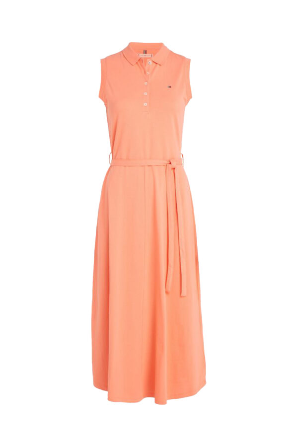 Tommy Hilfiger Dress - FIT & FLARE MIDI POLO DRESS NS orange