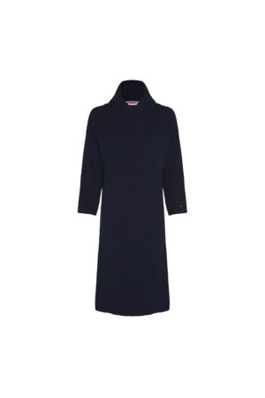 Tommy Hilfiger Dress MATT&SHINE ROLL-NK DRESS 3/4 SL navy blue