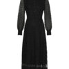 Tommy Hilfiger Dress - MESH EMB F&F MAXI DRESS LS black