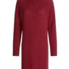 Tommy Hilfiger Dress - SOFTWOOL CABLE ROLL-NK DRESS red