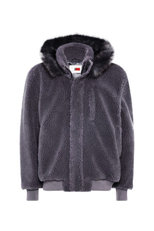 Tommy Hilfiger Jacket - LH COZY HOODED BOMBER JACKET grey Tommy Hilfiger Jacket - LH COZY HOODED BOMBER JACKET grey