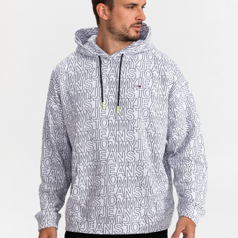 Tommy Hilfiger Jeans Sweatshirt - TJM TOMMY AOP HOODIE white