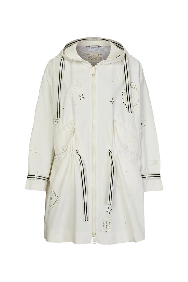 Tommy Hilfiger Parka - ICON COTTON POLY BRODERIE PARKA white