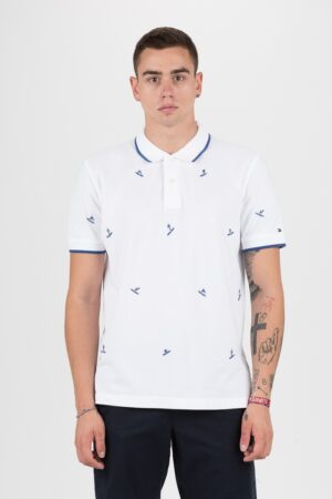 Tommy Hilfiger Polo shirt - ALL OVER EMBROIDERY REGULAR POLO white