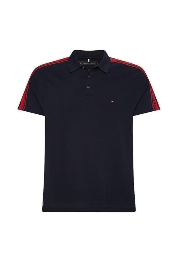 Tommy Hilfiger Polo shirt - FLAG OUTLINE TAPE SLIM POLO blue