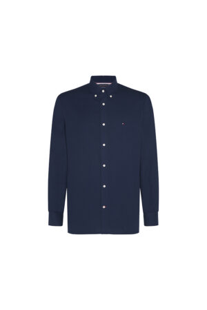 Tommy Hilfiger Shirt - COTTON CASHMERE SHIRT dark blue