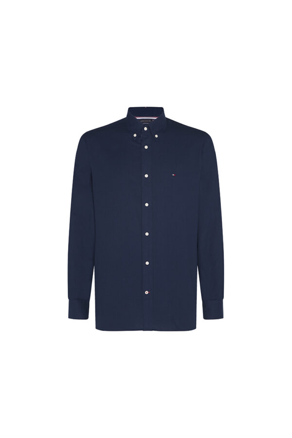 Tommy Hilfiger Shirt - COTTON CASHMERE SHIRT dark blue