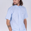 Tommy Hilfiger Shirt - FLEX CO/LI PINSTRIPE SHIRT S/S pale blue