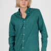 Tommy Hilfiger Shirt - SLIM GLOBAL STRIPE GINGHAM SHIRT emerald-blue