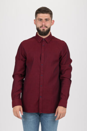 Tommy Hilfiger Shirt - WCC TEXTURED SHIRT burgundy