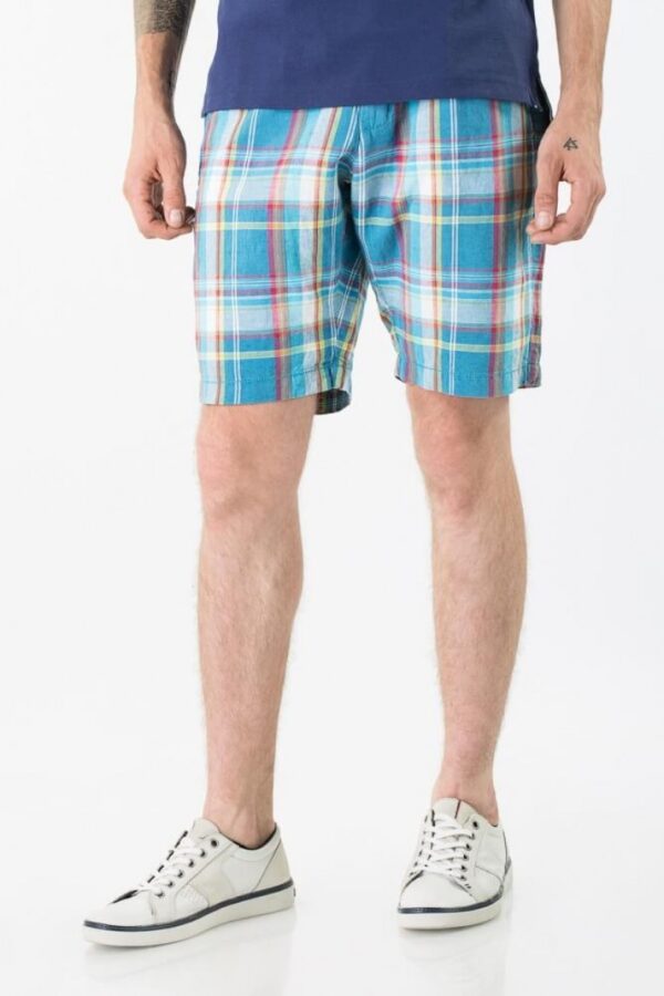 Tommy Hilfiger Shorts - BROOKLYN SHORT BLUE CHK CO/LI Blue
