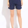 Tommy Hilfiger Shorts - High waist pleated short LART dark blue
