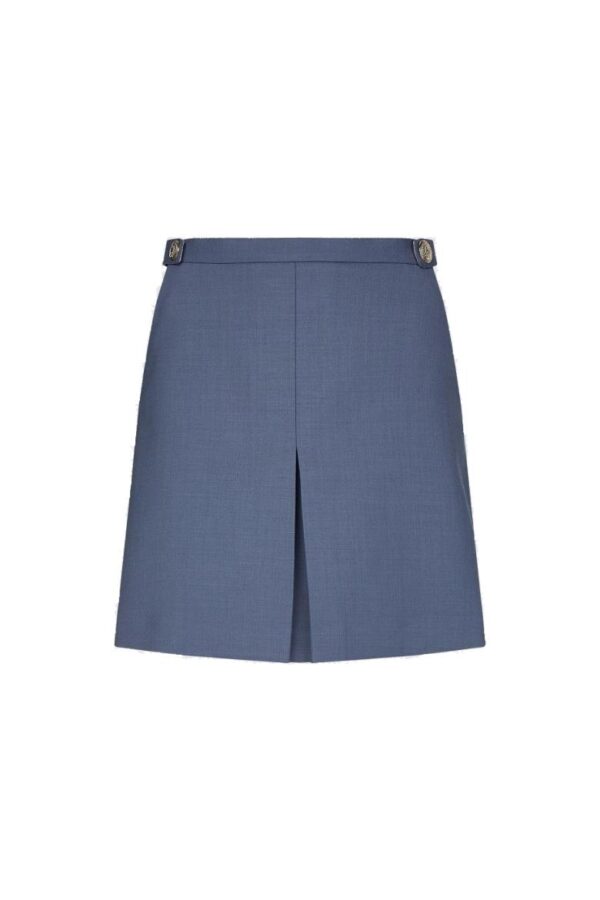 Tommy Hilfiger Skirt - GOLD BUTTON SHORT SKIRT blue